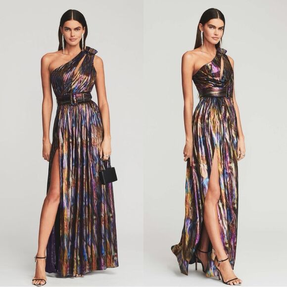 NWT RETROFÊTE ANDREA MAXI DRESS in “Oil Spill” *no belt - Picture 1 of 12